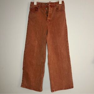 FREE PEOPLE Orange Wide Leg Denim